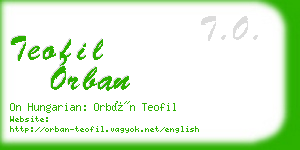 teofil orban business card